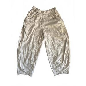 Free People Linen Blend Barrel Leg Pant